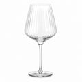 Calice da vino 500 ml in vetro trasparente - stelo lungo con texture scanalata