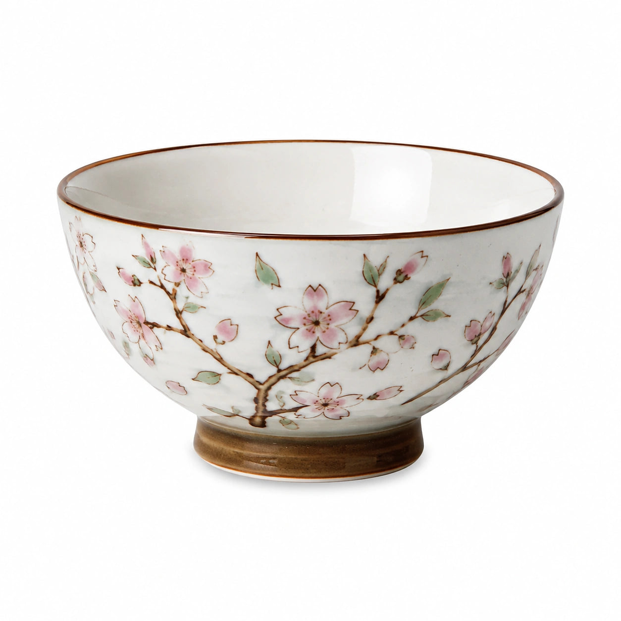Ciotola in ceramica 1.20 L bianca rosa con fiori stile floreale