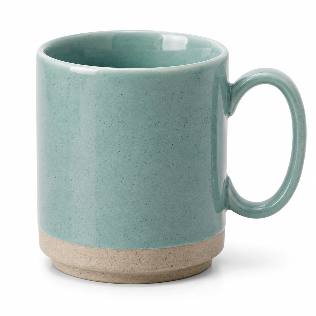 Tazza in ceramica Ø 9 cm H 10 cm verde salvia con manico per bevande calde