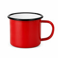 Tazza smaltata 350 ml rossa in acciaio per bevande stile retrò