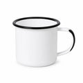 Tazza smaltata 350 ml bianca e nera in acciaio stile minimalista