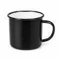 Tazza 350 ml in ceramica nera lucida con manico per bevande calde